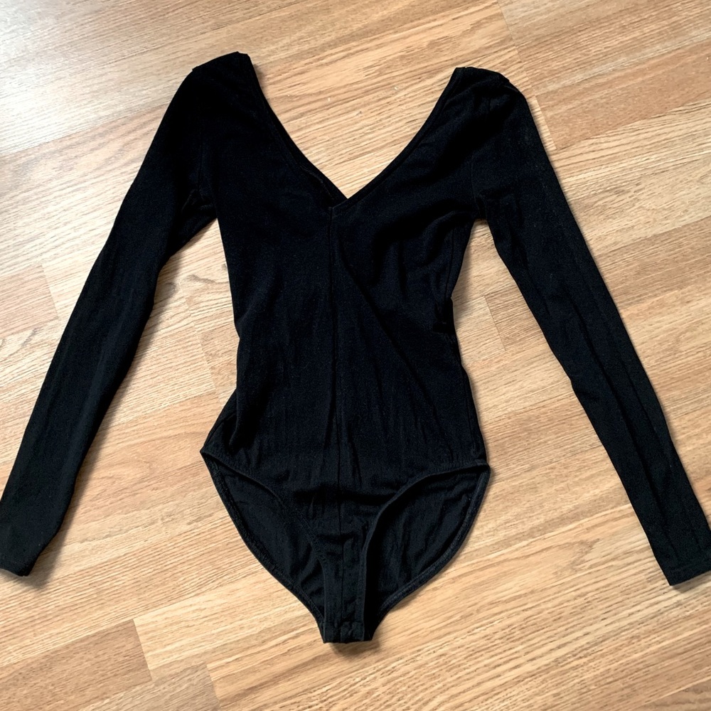 Miss Selfridge Double V Black Bodysuit